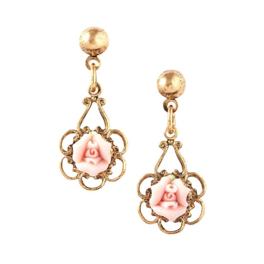 Accessories White House Historical Association | Porcelain Rose Drop Earrings