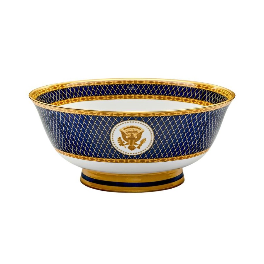 Home & Gifts White House Historical Association | Truman Seal Presentation Bowl In Navy Leather Box