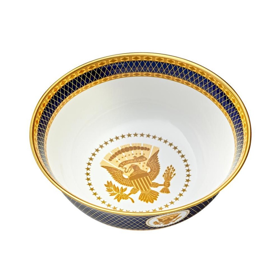 Home & Gifts White House Historical Association | Truman Seal Presentation Bowl In Navy Leather Box