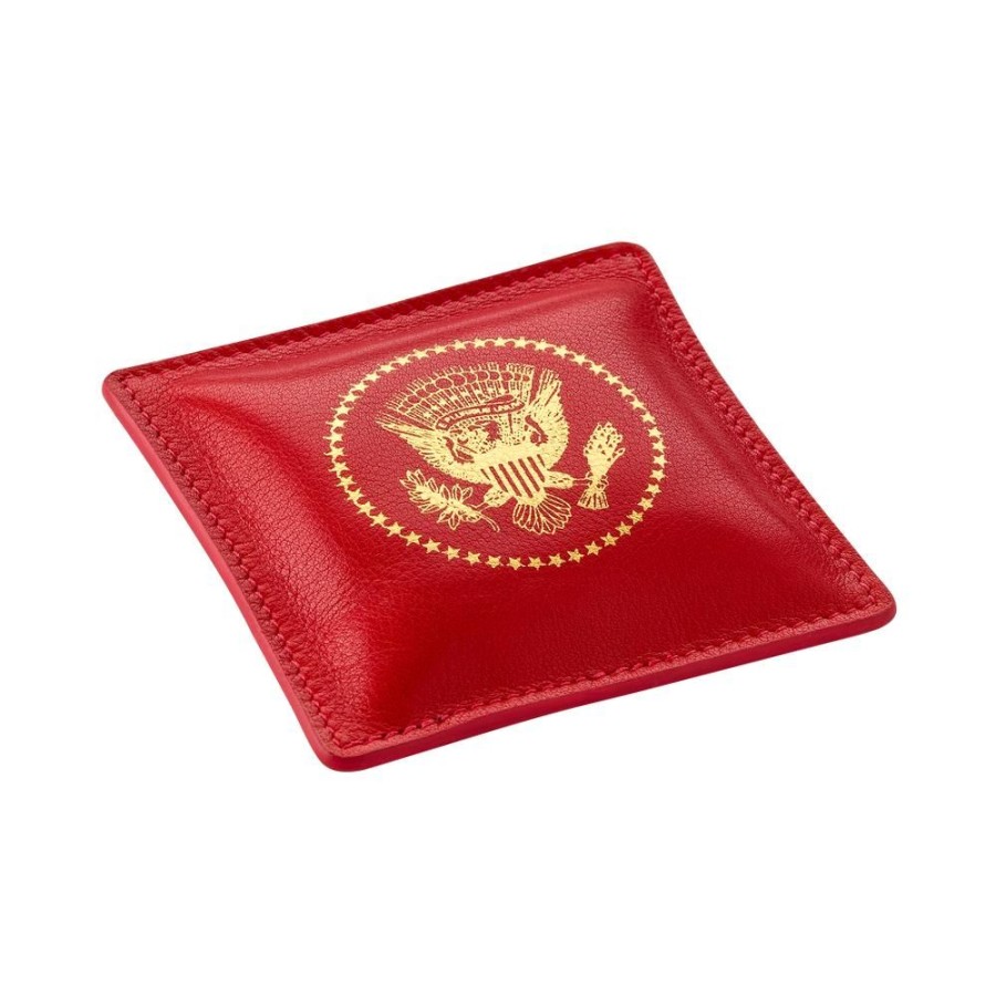 Home & Gifts White House Historical Association | Red Truman Seal Leather Paperweight