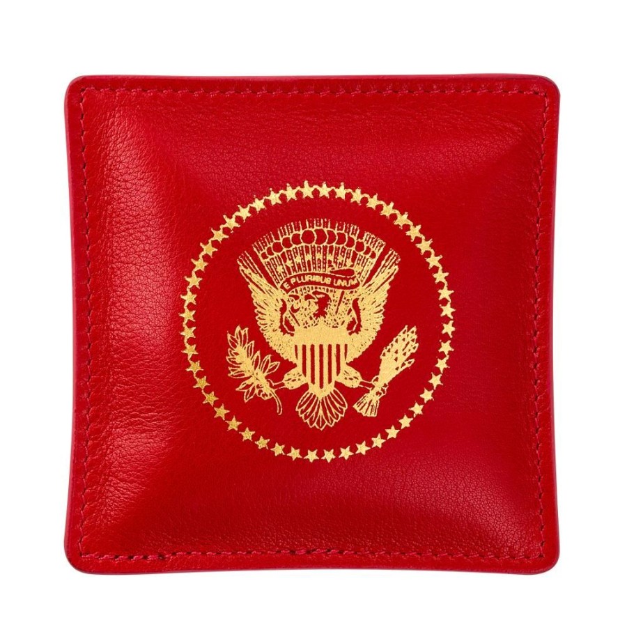 Home & Gifts White House Historical Association | Red Truman Seal Leather Paperweight