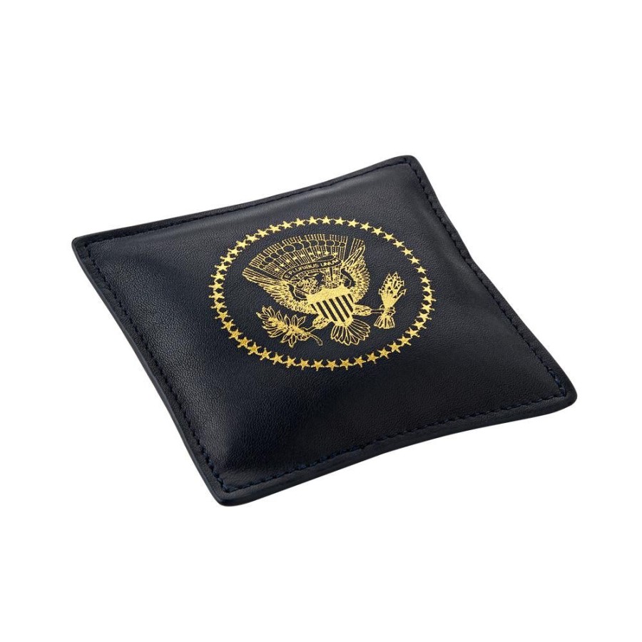 Home & Gifts White House Historical Association | Navy Truman Seal Leather Paperweight