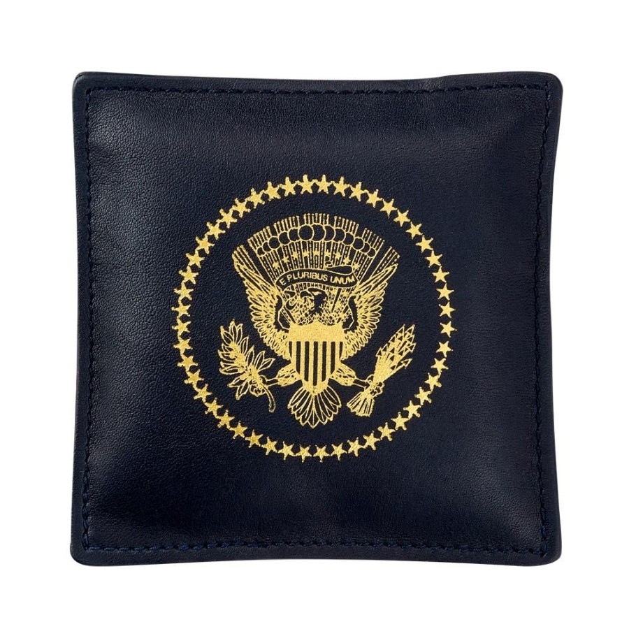 Home & Gifts White House Historical Association | Navy Truman Seal Leather Paperweight