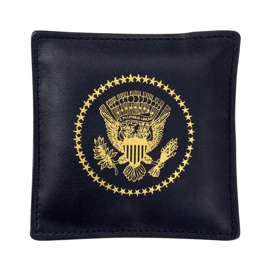 Home & Gifts White House Historical Association | Navy Truman Seal Leather Paperweight