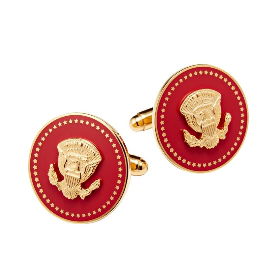 Holidays White House Historical Association | Red And Gold Truman Seal Cuff Links