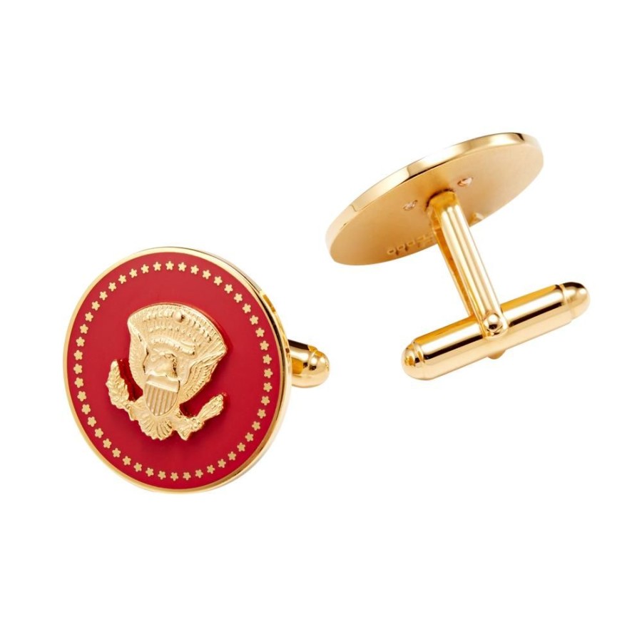 Holidays White House Historical Association | Red And Gold Truman Seal Cuff Links