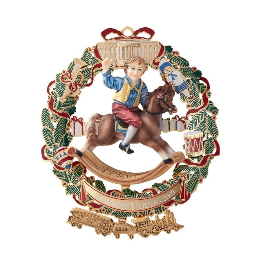 Holidays White House Historical Association | 2003 White House Christmas Ornament, A Child'S Rocking Horse