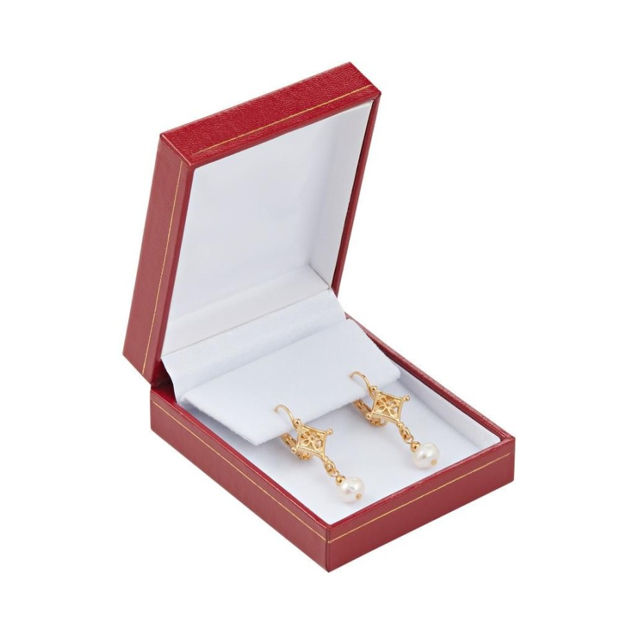 Accessories White House Historical Association | Drop Pearl Earrings With Gold Accent