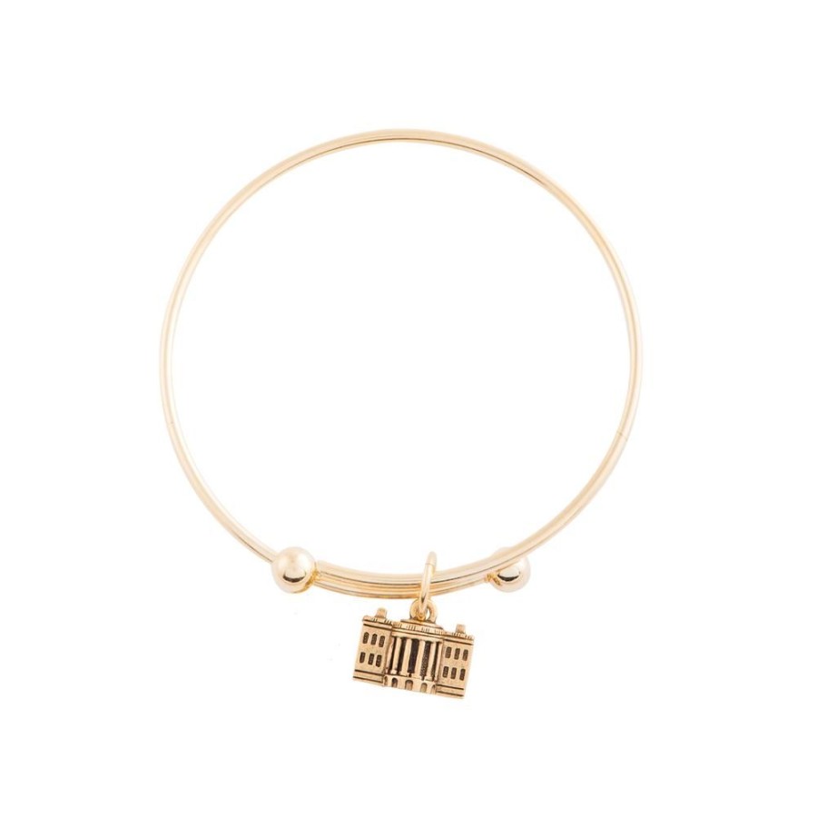 Accessories White House Historical Association | Adjustable Bangle With White House Charm In Gold Finish