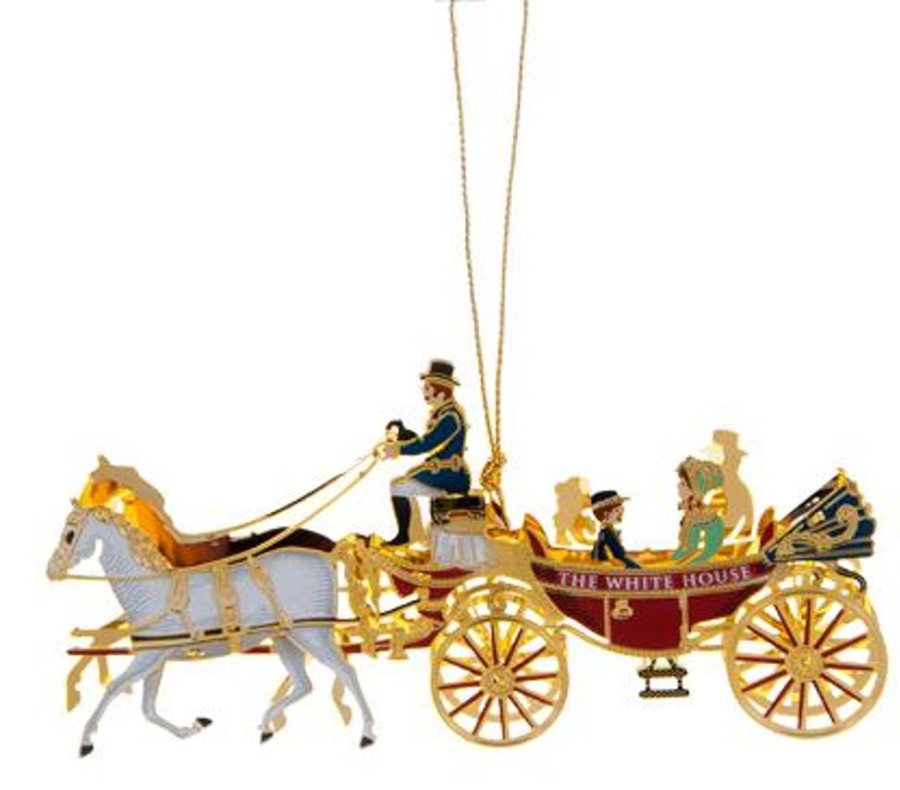 Holidays White House Historical Association | 2001 White House Christmas Ornament, A First Family'S Carriage Ride