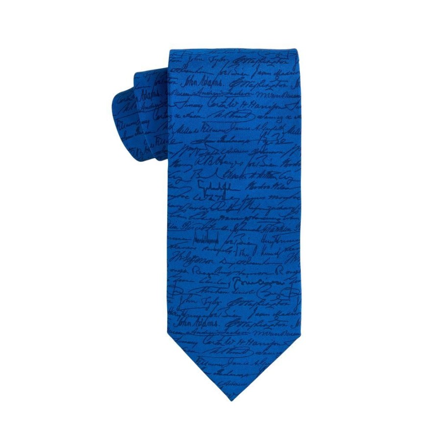 Accessories White House Historical Association | Presidential Signature Tie - Blue