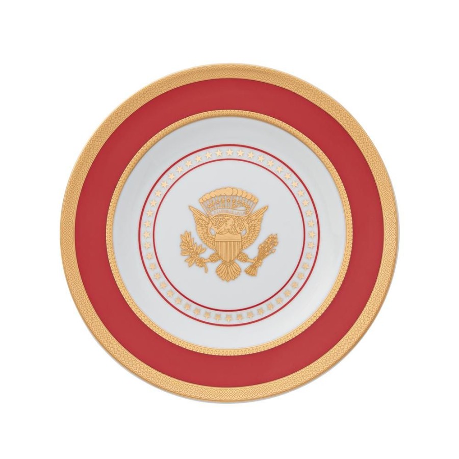 Home & Gifts White House Historical Association | Small Red And Gold Truman Seal Plate