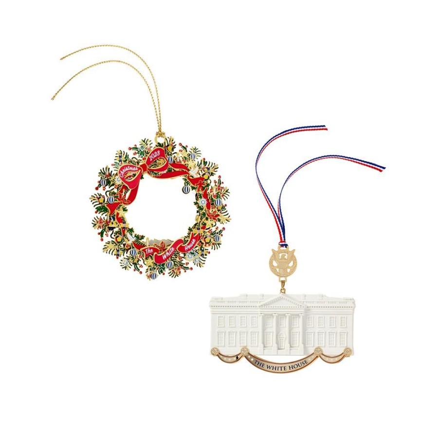 Holidays White House Historical Association | Official 2023 White House Christmas Ornament And Commemorative Ornament, Bundle