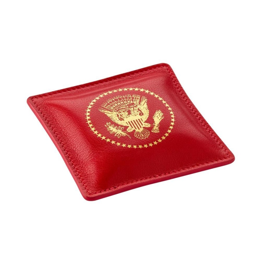 Home & Gifts White House Historical Association | Red Truman Seal Leather Paperweight