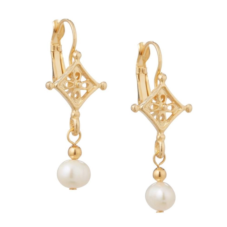 Holidays White House Historical Association | Drop Pearl Earrings With Gold Accent